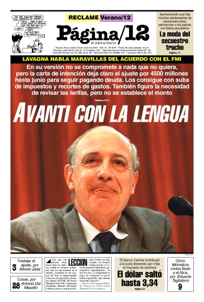 Tapa de la fecha 28-01-2003