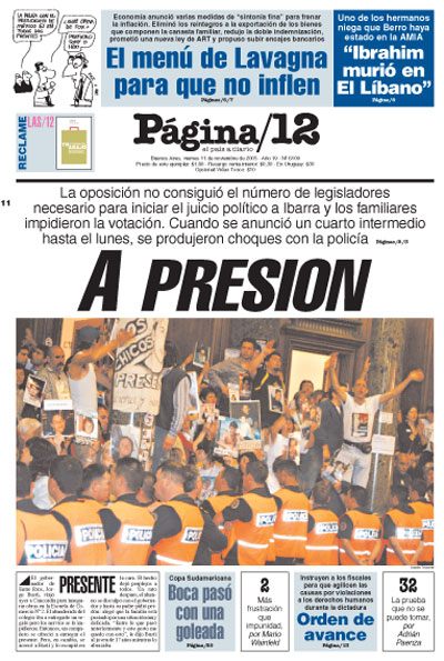 Tapa de la fecha 11-11-2005