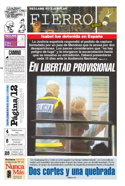 Tapa de la fecha 13-01-2007