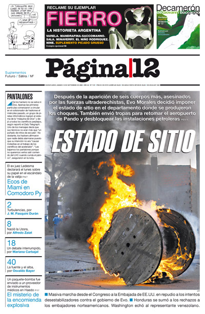 Tapa de la fecha 13-09-2008