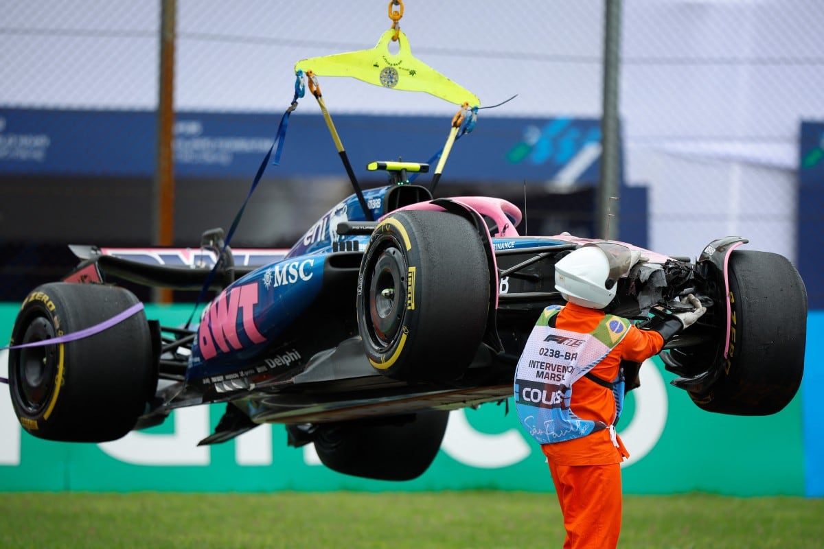 Colapinto no tuvo un buen sábado en Brasil