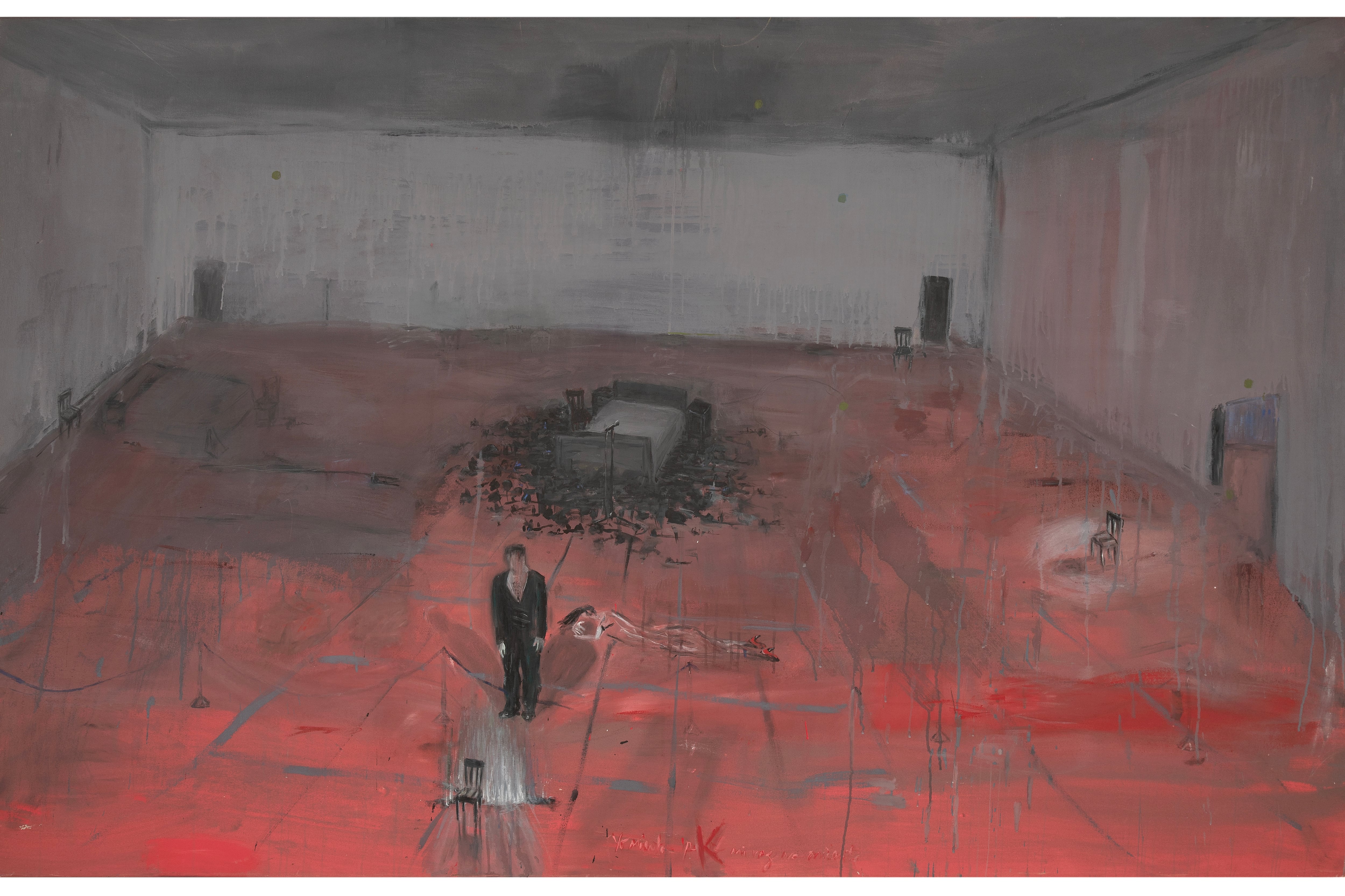 Siete últimas canciones, 1986, de Kuitca. (Gentileza Malba).  Abajo: Nadie olvida nada, 1982, de Kuitca. (Gentileza Malba).