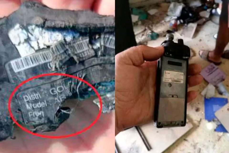 Un bíper y un walkie-talkie estallados en Líbano.