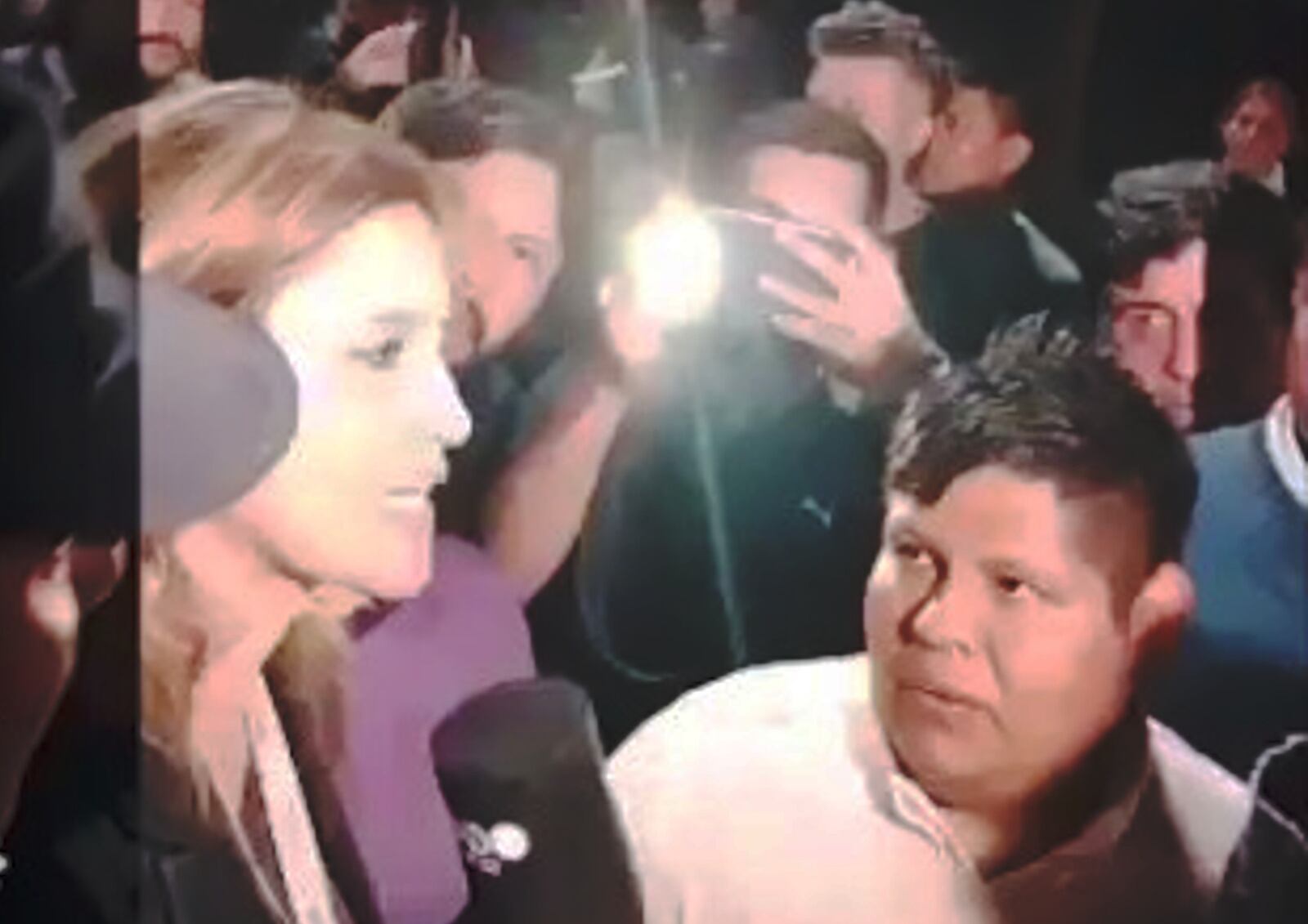 Zunino en el corte de ruta, el día antes de la represión. 