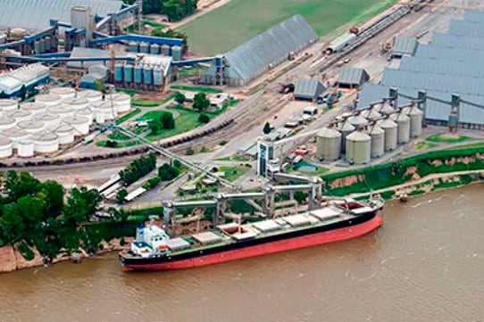 El nodo Gran Rosario concentra las terminales entre Arroyo Seco y Timbúes.