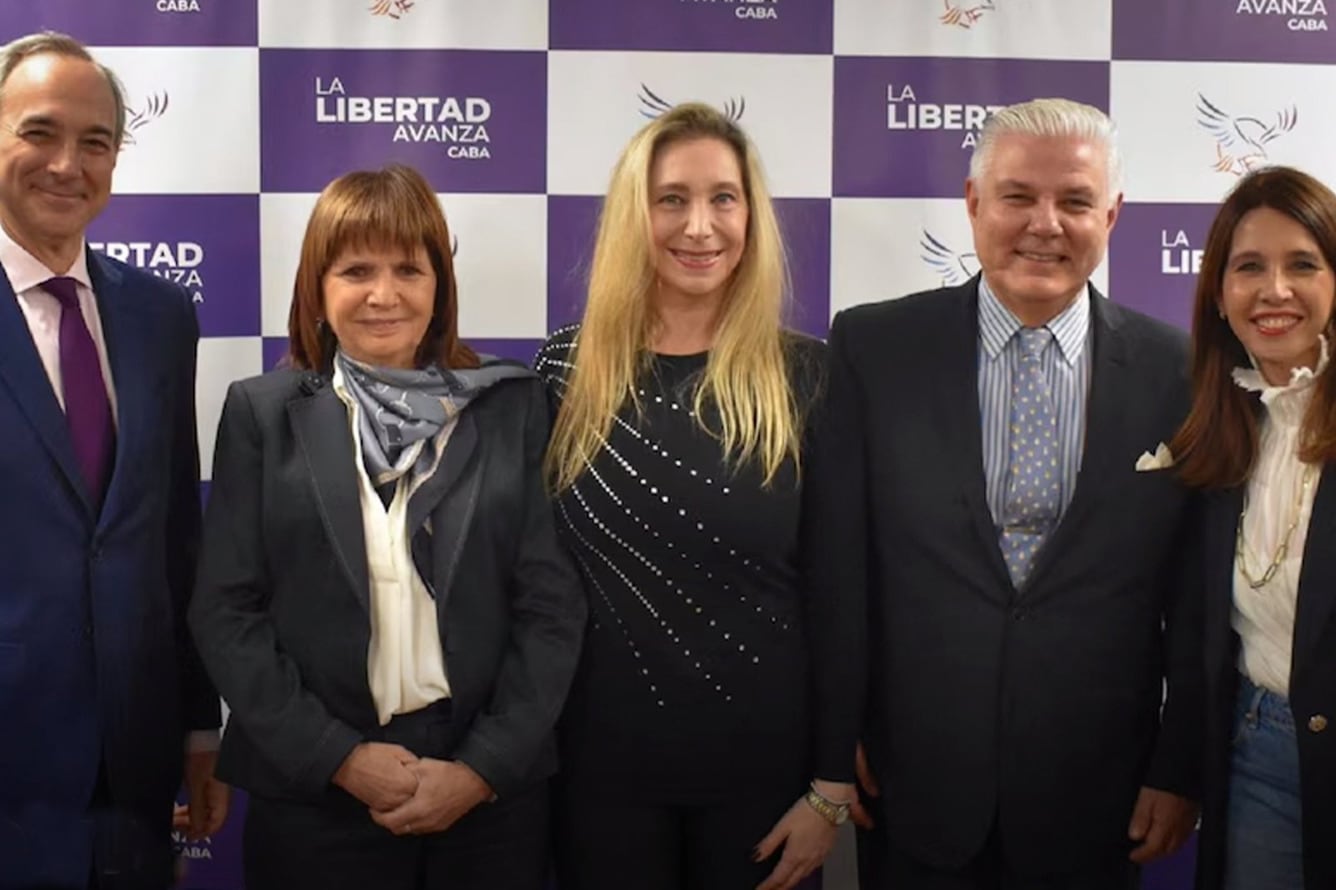 Patricia Bullrich, Karina Milei y Agustín Monteverde.