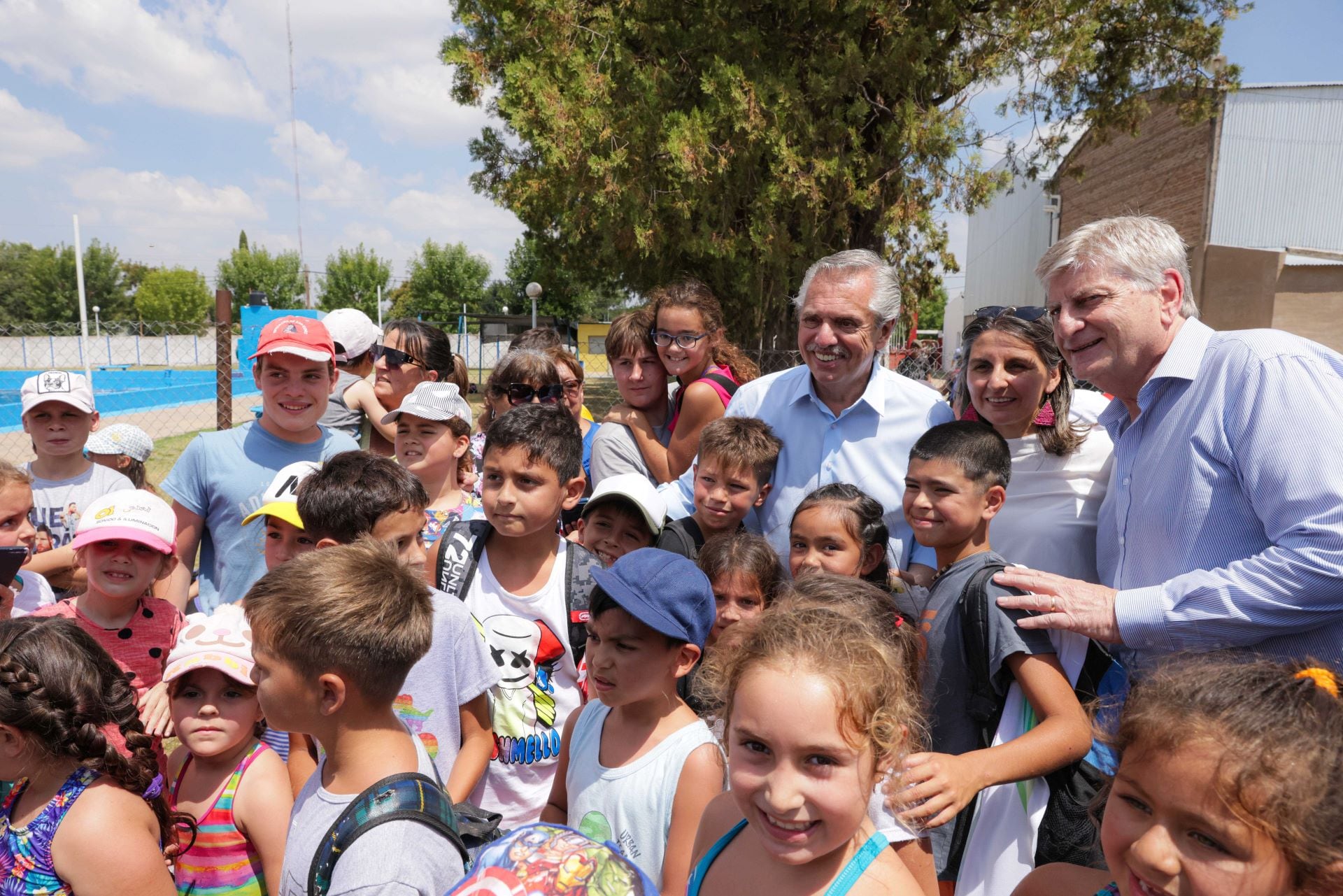 Alberto Fernández en una visita a La Pampa junto al gobernador Sergio Ziliotto, que va por su reelección. 