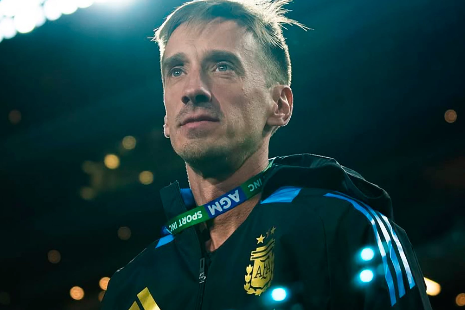 Matías Manna, asistente en el cuerpo técnico que lidera Scaloni.