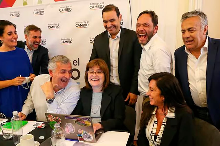 Bullrich, a las carcajadas con Morales, Ferraro y Rodríguez Machado.