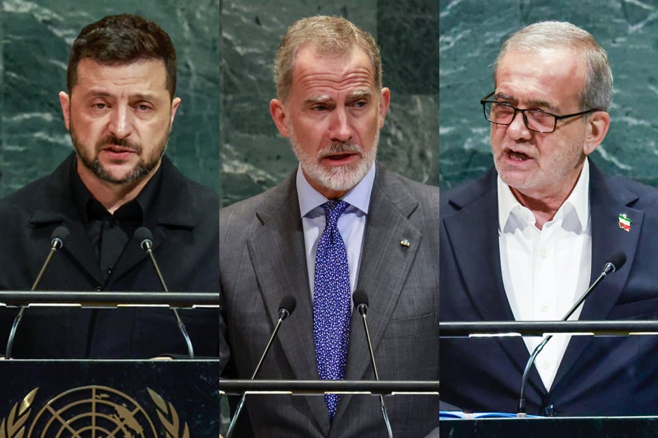 Zelenski, Felipe y Pezeshkian en la Asamblea General de la ONU.