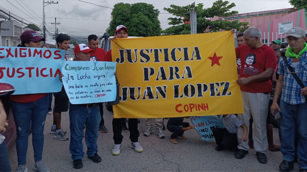 Movimientos sociales de Honduras exigen justicia para Juan López.
