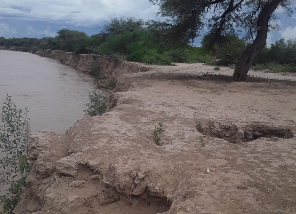 La erosión que provocan las crecidas del Pilcomayo. 