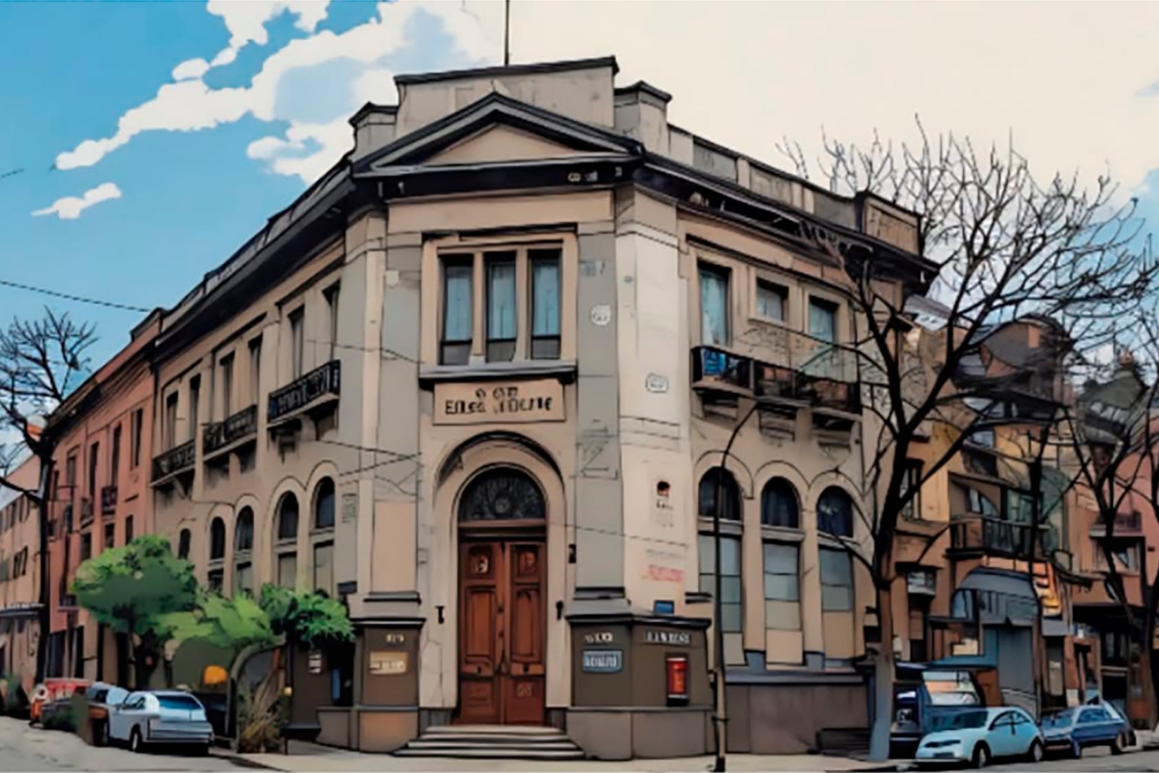 Una postal artística del Museo Histórico de La Boca