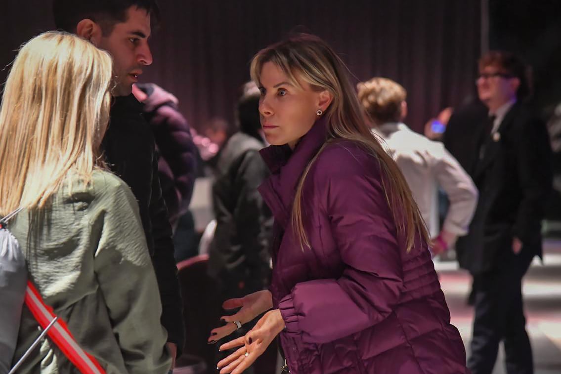 Karen Reichardt el lunes, en el acto de Milei en el Movistar Arena. 