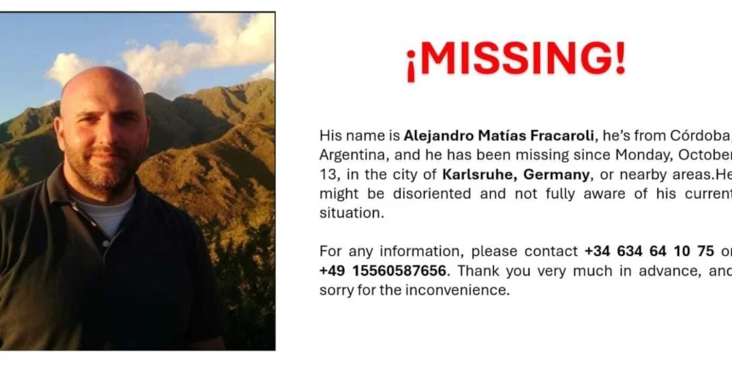 Alejandro Matías Fracaroli fue encontrado en un arroyo en la  zona boscosa de Karlsruhe-Rintheim